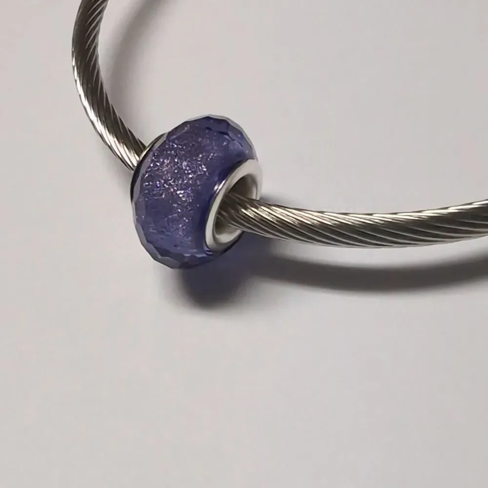 Sparkly Purple Charm for Pandora Style Bracelet‎